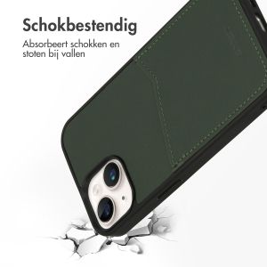 Accezz Premium Leather Card Slot Backcover iPhone 14 - Groen