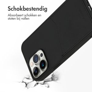 Accezz Premium Leather Card Slot Backcover iPhone 14 Pro Max - Zwart