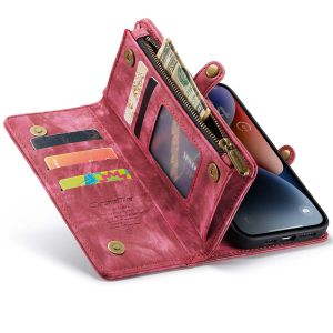 CaseMe Luxe Lederen 2 in 1 Portemonnee Bookcase iPhone 14 - Rood