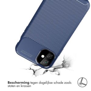 iMoshion Carbon Softcase Backcover iPhone 11 - Blauw