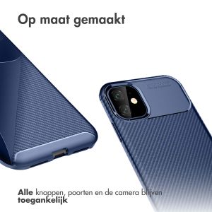 iMoshion Carbon Softcase Backcover iPhone 11 - Blauw