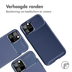 iMoshion Carbon Softcase Backcover iPhone 11 Pro Max - Blauw
