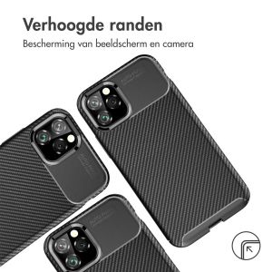 iMoshion Carbon Softcase Backcover iPhone 11 Pro Max - Zwart