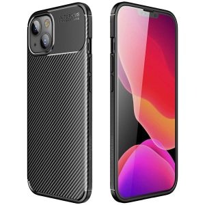 iMoshion Carbon Softcase Backcover iPhone 13 - Zwart