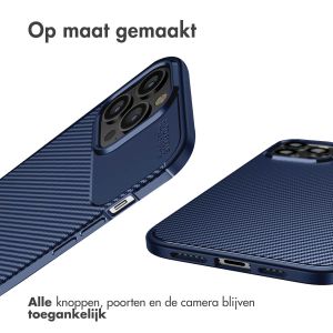 iMoshion Carbon Softcase Backcover iPhone 13 Pro Max - Blauw