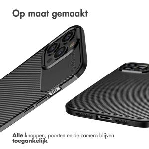 iMoshion Carbon Softcase Backcover iPhone 13 Pro Max - Zwart