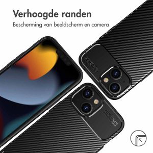 iMoshion Carbon Softcase Backcover iPhone 14 - Zwart