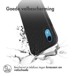iMoshion Rugged Hybrid Carbon Case iPhone Xr - Black