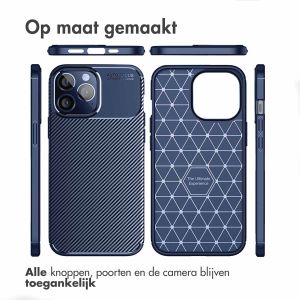 iMoshion Carbon Softcase Backcover iPhone 14 Pro Max - Blauw