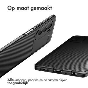 iMoshion Carbon Softcase Backcover Motorola Moto G51 - Zwart
