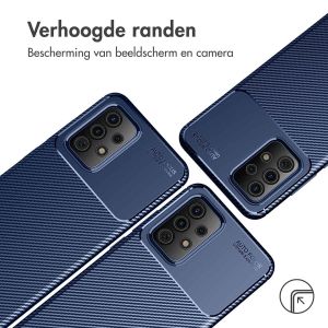 iMoshion Carbon Softcase Backcover Samsung Galaxy A52(s) (5G/4G) - Blauw
