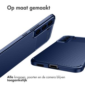 iMoshion Carbon Softcase Backcover Samsung Galaxy S22 Plus - Blauw