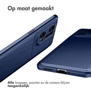 iMoshion Carbon Softcase Backcover Oppo Find X5 Pro - Blauw