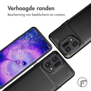 iMoshion Carbon Softcase Backcover Oppo Find X5 Pro - Zwart