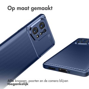 iMoshion Carbon Softcase Backcover Oppo Find X5 - Blauw