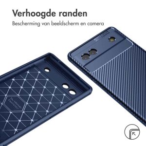 iMoshion Carbon Softcase Backcover Google Pixel 6a - Blauw