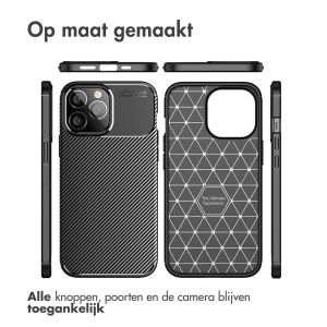 iMoshion Carbon Softcase Backcover iPhone 14 Pro - Zwart