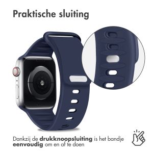 iMoshion Siliconen bandje Apple Watch Series 1-8 / SE - 38/40/41mm - Donkerblauw