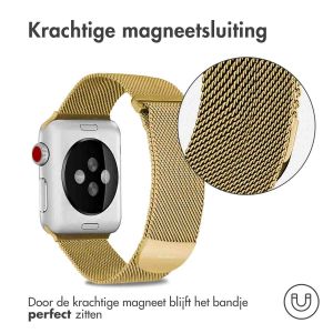 iMoshion Milanees magnetisch bandje Apple Watch Series 1-9 / SE - 38/40/41 mm - Maat S - Goud