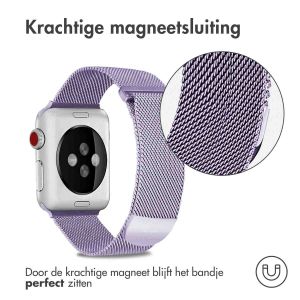 iMoshion Milanees magnetisch bandje Apple Watch Series 1-9 / SE - 38/40/41 mm - Maat S - Paars