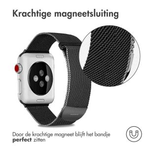 iMoshion Milanees magnetisch bandje Apple Watch Series 1-9 / SE - 38/40/41 mm - Maat S - Zwart