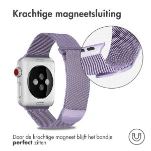 iMoshion Milanees magnetisch bandje Apple Watch Series 1-9 / SE - 38/40/41 mm - Maat M - Paars