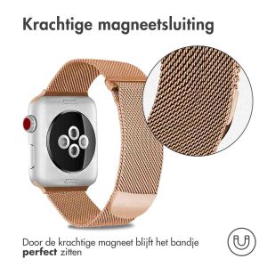 iMoshion Milanees magnetisch bandje Apple Watch Series 1-9 / SE / Ultra (2) - 42/44/45/49 mm - Maat S - Rosé Goud