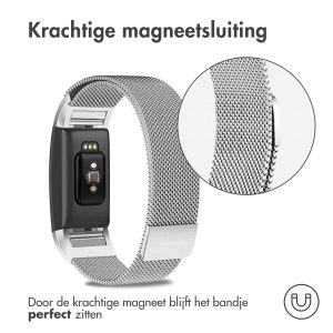 iMoshion Milanees magnetisch bandje Fitbit Charge 2 - Maat M - Zilver