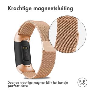 iMoshion Milanees magnetisch bandje Fitbit Charge 3 / 4 - Maat S - Rosé Goud