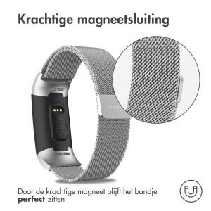 iMoshion Milanees magnetisch bandje Fitbit Charge 3 / 4 - Maat S - Zilver