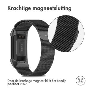 iMoshion Milanees magnetisch bandje Fitbit Charge 5 / Charge 6 - Maat S - Zwart