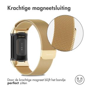 iMoshion Milanees magnetisch bandje Fitbit Charge 5 / Charge 6 - Maat M - Goud