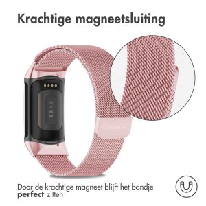 iMoshion Milanees magnetisch bandje Fitbit Charge 5 / Charge 6 - Maat M - Roze