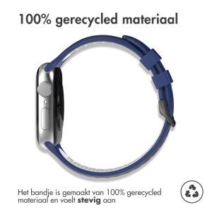 iMoshion Siliconen sport bandje gesp Apple Watch Series 1-9 / SE - 38/40/41mm - Donkerblauw / Wit