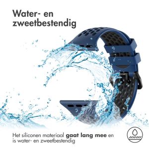 iMoshion Siliconen sport bandje gesp Apple Watch Series 1-9 / SE - 38/40/41mm - Blauw / Zwart