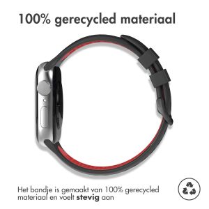 iMoshion Siliconen sport bandje gesp Apple Watch Series 1-9 / SE - 38/40/41mm - Zwart / Rood