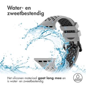 iMoshion Siliconen sport bandje gesp Apple Watch Series 1-9 / SE / Ultra (2) - 42/44/45/49 mm - Grijs / Zwart