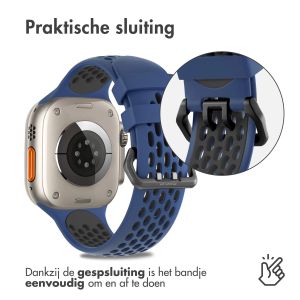 iMoshion Siliconen sport bandje gesp Apple Watch Series 1-9 / SE / Ultra (2) - 42/44/45/49 mm - Blauw / Zwart