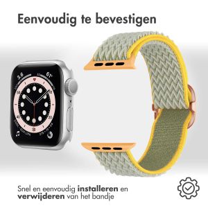 iMoshion Elastisch nylon bandje Apple Watch Series 1-9 / SE - 38/40/41mm - Lichtgroen