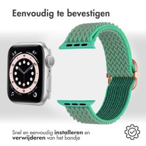 iMoshion Elastisch nylon bandje Apple Watch Series 1-9 / SE - 38/40/41mm - Turquoise