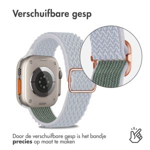 iMoshion Elastisch nylon bandje Apple Watch Series 1-9 / SE / Ultra (2) - 42/44/45/49 mm - Lichtgrijs