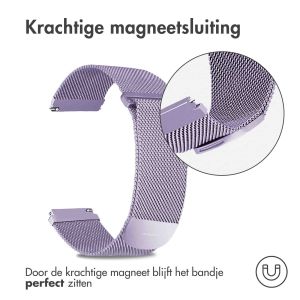 iMoshion Milanees magnetisch bandje - Universeel 22 mm aansluiting - Maat M - Paars