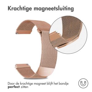iMoshion Milanees magnetisch bandje - Universeel 22 mm aansluiting - Maat M - Rosé Goud