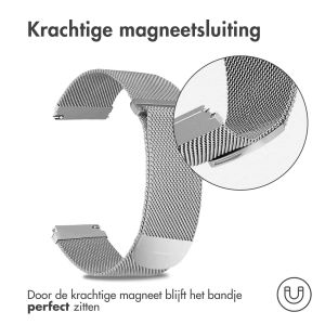iMoshion Milanees magnetisch bandje - Universeel 22 mm aansluiting - Maat M - Zilver