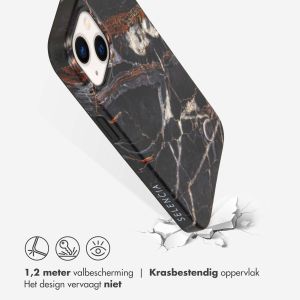 Selencia Aurora Fashion Backcover iPhone 13 - Duurzaam hoesje - 100% gerecycled - Zwart Marmer