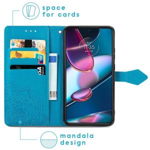 iMoshion Mandala Bookcase Motorola Edge 30 Pro / Edge Plus (2022) - Turquoise
