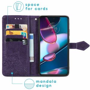 iMoshion Mandala Bookcase Motorola Edge 30 Pro / Edge Plus (2022) - Paars