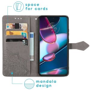 iMoshion Mandala Bookcase Motorola Edge 30 Pro / Edge Plus (2022) - Grijs
