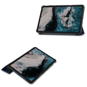 iMoshion Trifold Bookcase Nokia T20 - Donkerblauw