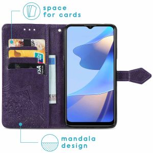 iMoshion Mandala Bookcase Oppo A16(s) / A54s - Paars